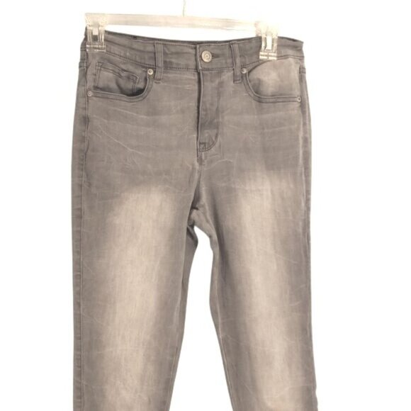 Aeropostale Size 8 Jegging Jeans High Waisted Denim Gray Ankle Distressed Faded - Picture 12 of 15